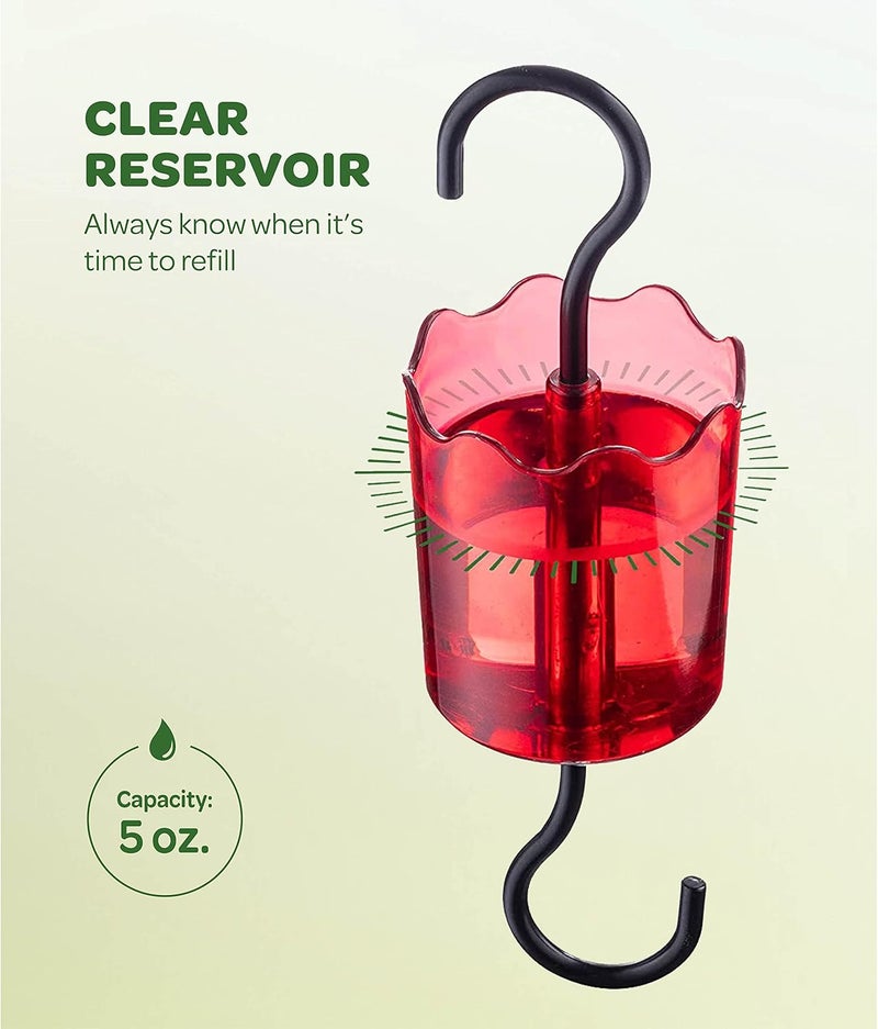 SEWANTA Ant Moat for Hummingbird Feeders [Set of 2] Ant Guard Keeps Ants Away from Feeders, Made of Durable Plastic, Red Color/Rustproof S Hooks, Suitable for All Hummingbird Feeders. - Image 5